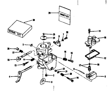 Carburetor No. 29349 Diagram and Parts List for 14350400  Craftsman Engine