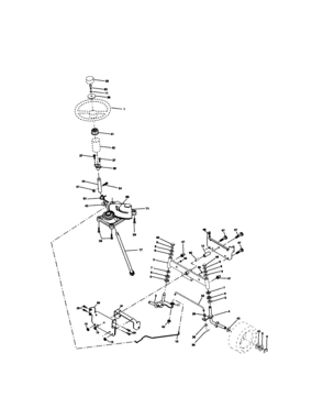 Steering Assembly Diagram and Parts List for 917271842  Craftsman Lawn Tractor