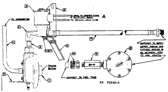 Fuel Solenoid Assembly Diagram and Parts List for 5803156-5  Craftsman Engine