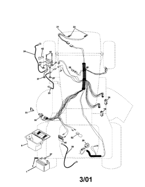 Electrical Diagram and Parts List for 917279941  Craftsman Lawn Tractor