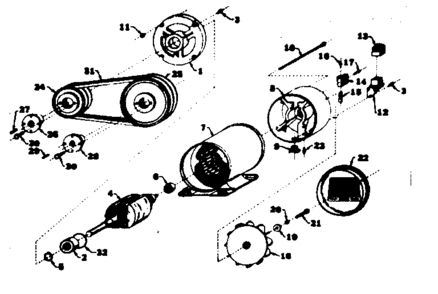 Stator And Pulley Assembly Diagram and Parts List for 58032083  Craftsman Engine