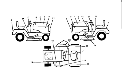Decals Diagram and Parts List for 917258080  Craftsman Lawn Tractor