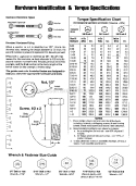 Hardware IdTorque Specs Diagram and Parts List for ZTS7500  Craftsman Lawn Mower