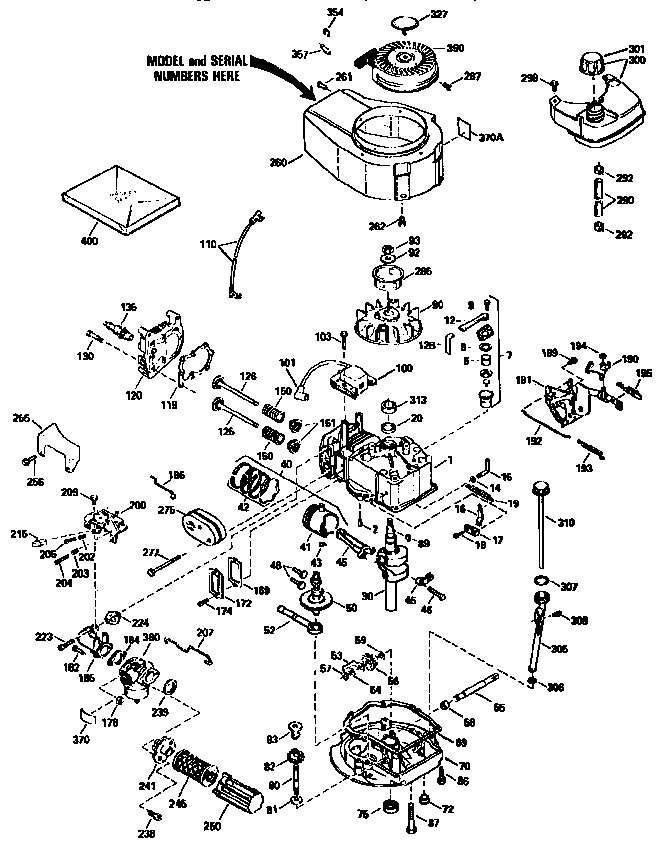 Craftsman 4-cycle Engine Diagram and Parts List for 143943820  Craftsman Engine