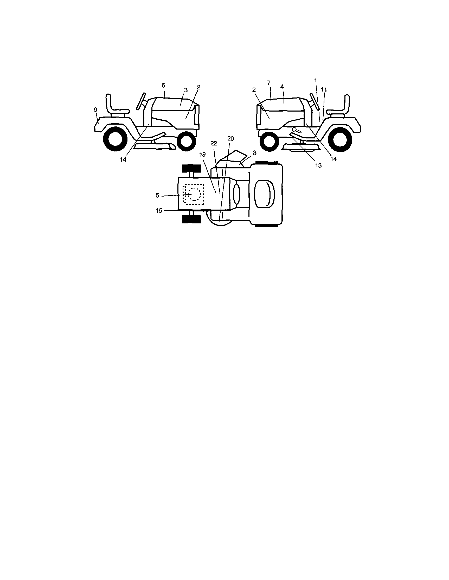 Decals Diagram and Parts List for 917271861  Craftsman Lawn Tractor