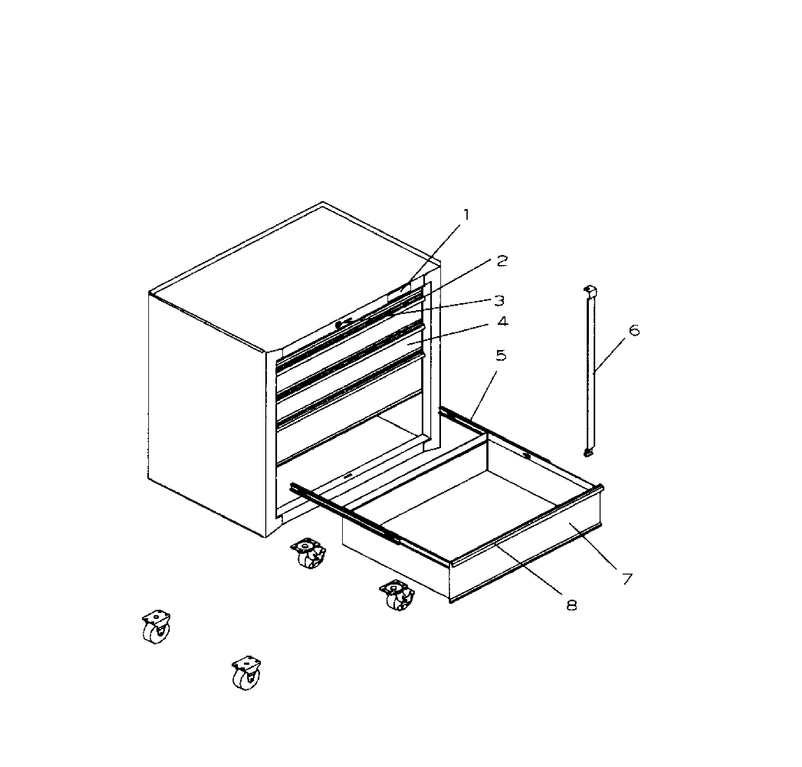 Tool Chest Diagram and Parts List for 706461810  Craftsman Tool Stand & Cart