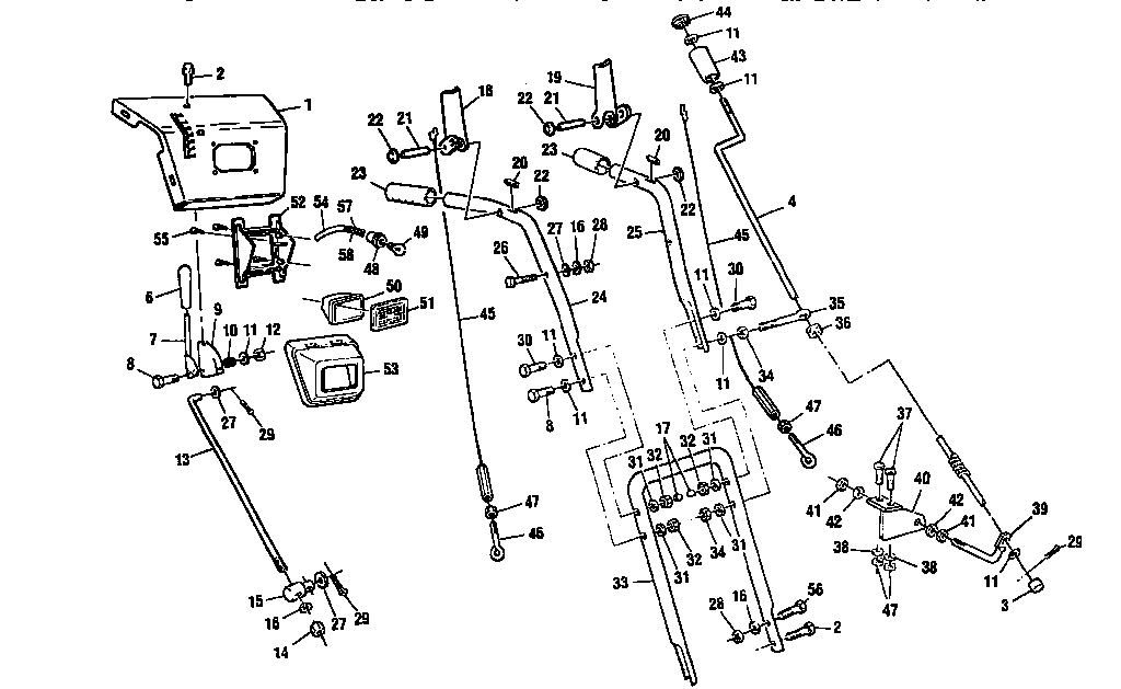 Upper Handle Diagram and Parts List for 88419  Craftsman Snow Blower