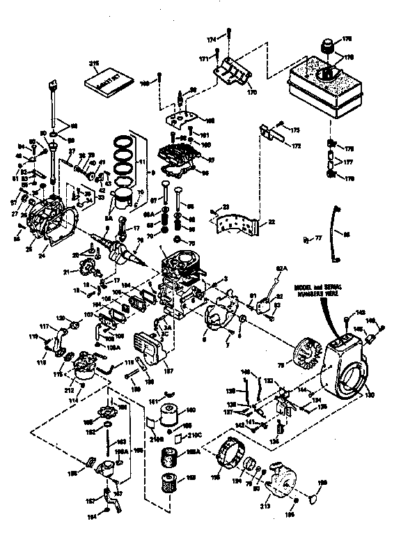 Engine Diagram and Parts List for 143776012  Craftsman Engine