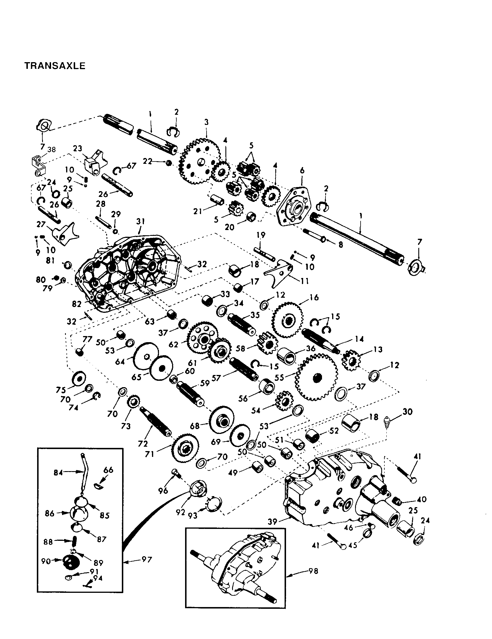 Transaxle Diagram and Parts List for 917259090  Craftsman Lawn Tractor