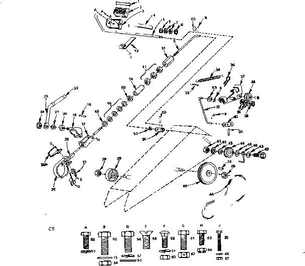 Brake And Clutch Diagram and Parts List for 917257130  Craftsman Lawn Tractor