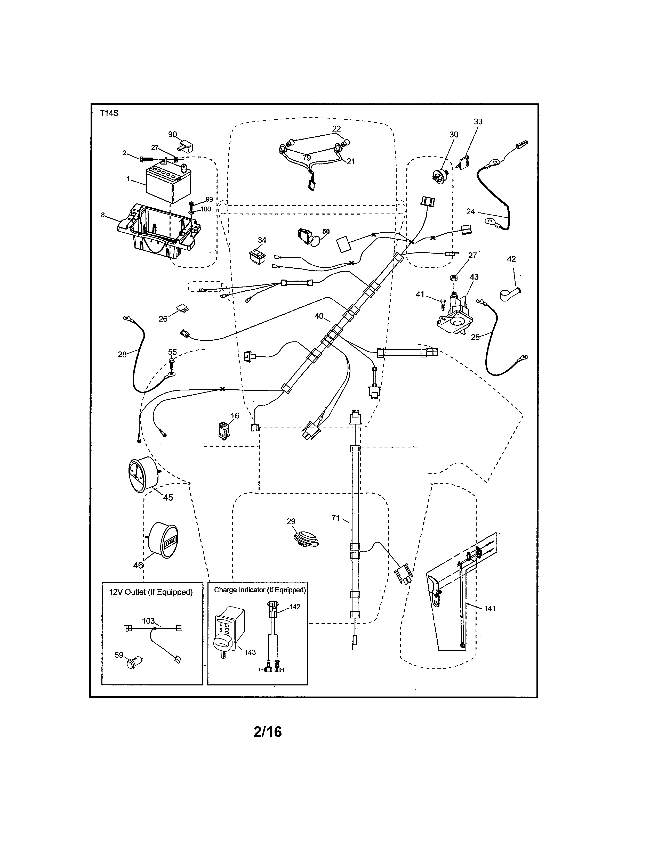 Electrical Diagram and Parts List for 917986441  Craftsman Lawn Tractor