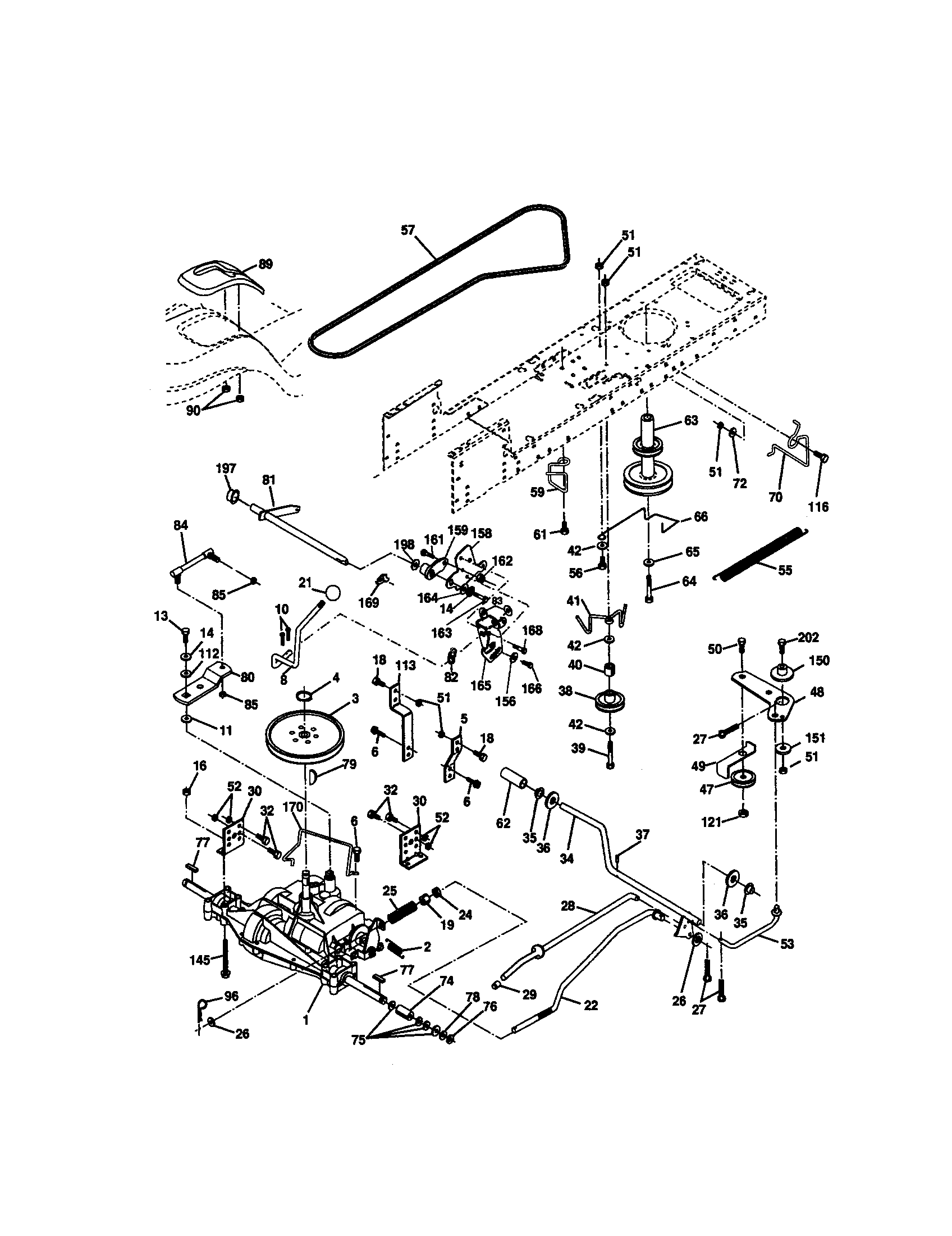Ground Drive Diagram and Parts List for 917271730  Craftsman Lawn Tractor