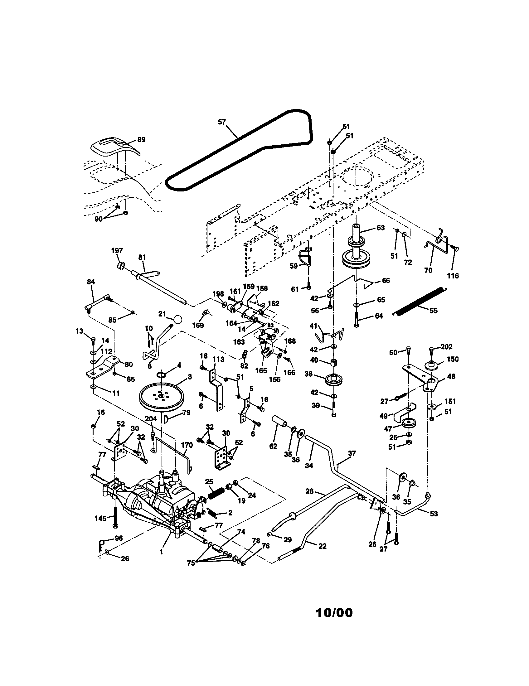 Ground Drive Diagram and Parts List for 917270730  Craftsman Lawn Tractor