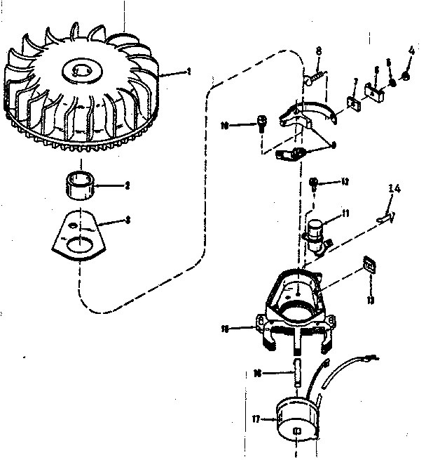 Magneto (wico Fw-2640) Diagram and Parts List for 143104061  Craftsman Engine