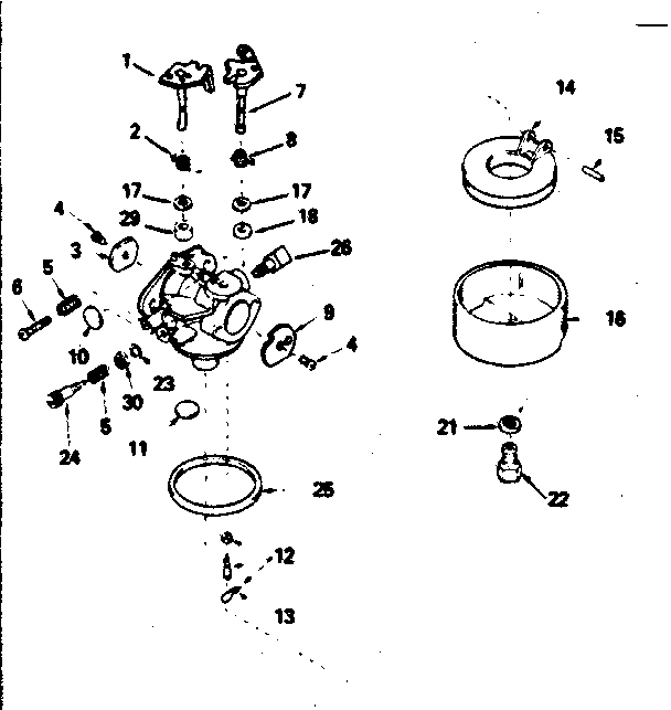 Carburetor No. 632222 Diagram and Parts List for 143356072  Craftsman Engine