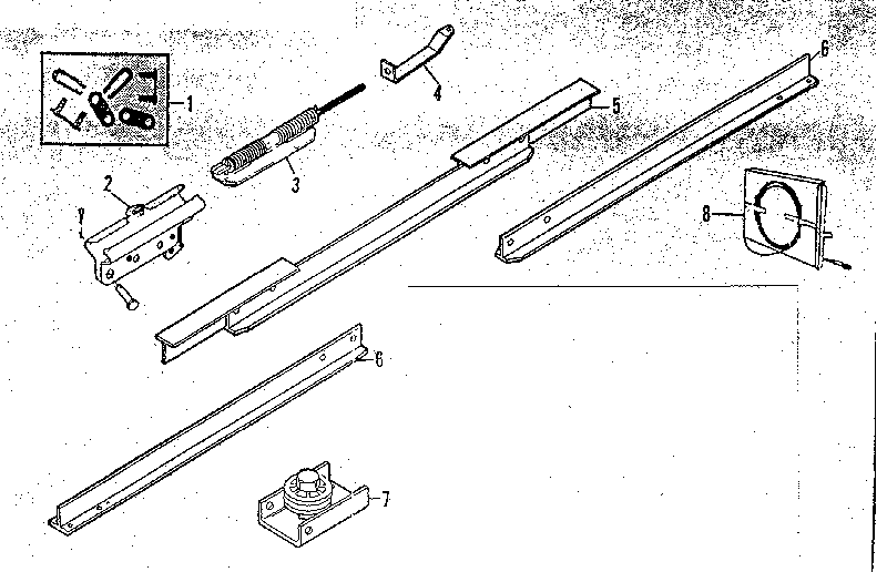 Rail Assembly Diagram and Parts List for 13953310  Craftsman Garage Door Opener