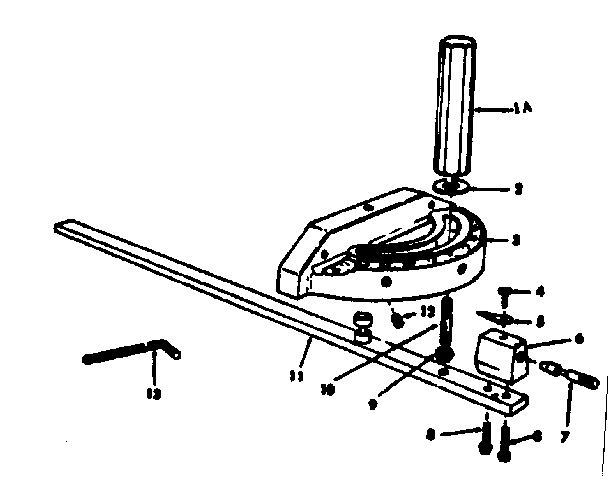 Miter Guage Assembly Diagram and Parts List for 11329931  Craftsman Power Motor