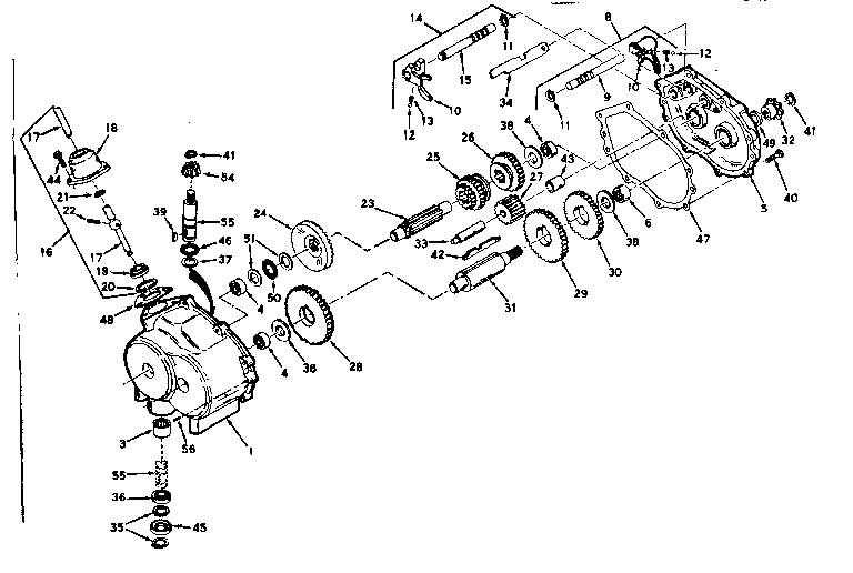 Transmission Assembly Diagram and Parts List for 13196312  Craftsman Lawn Mower