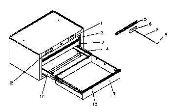 Chest Assy Diagram and Parts List for 706619820  Craftsman Tool Stand & Cart