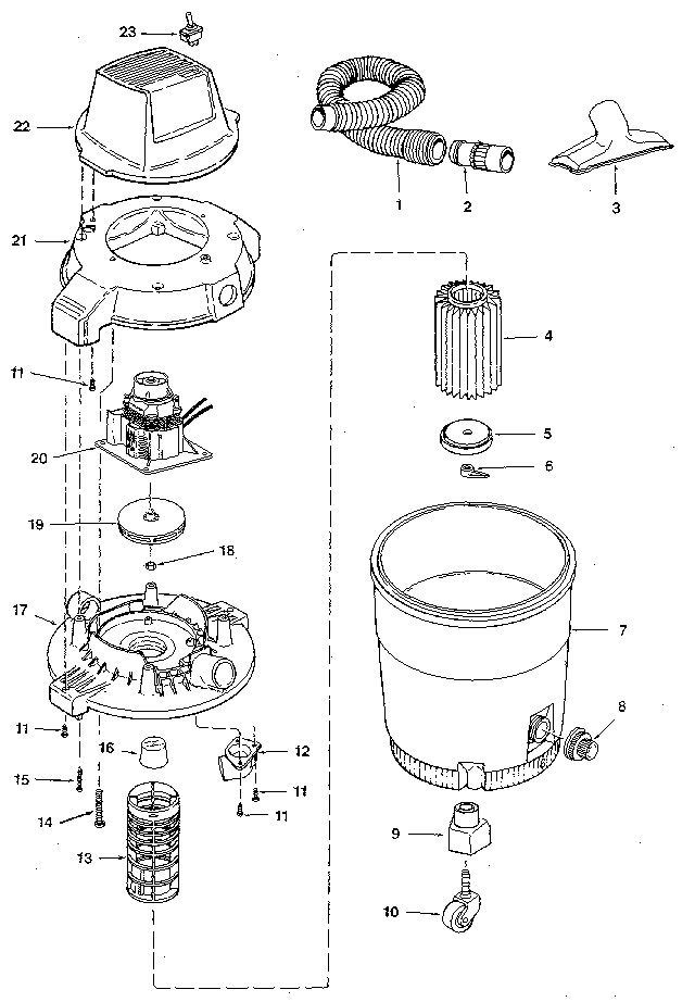 Unit Diagram and Parts List for 113179590  Craftsman Filters & Accessories