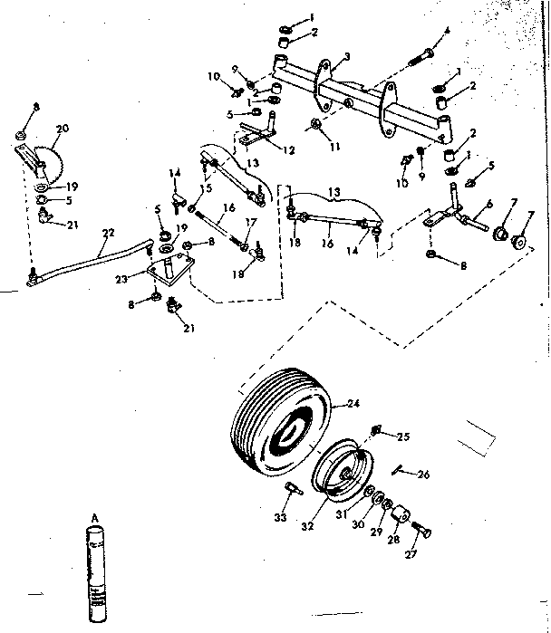 Front Axle Diagram and Parts List for 91725874  Craftsman Lawn Tractor