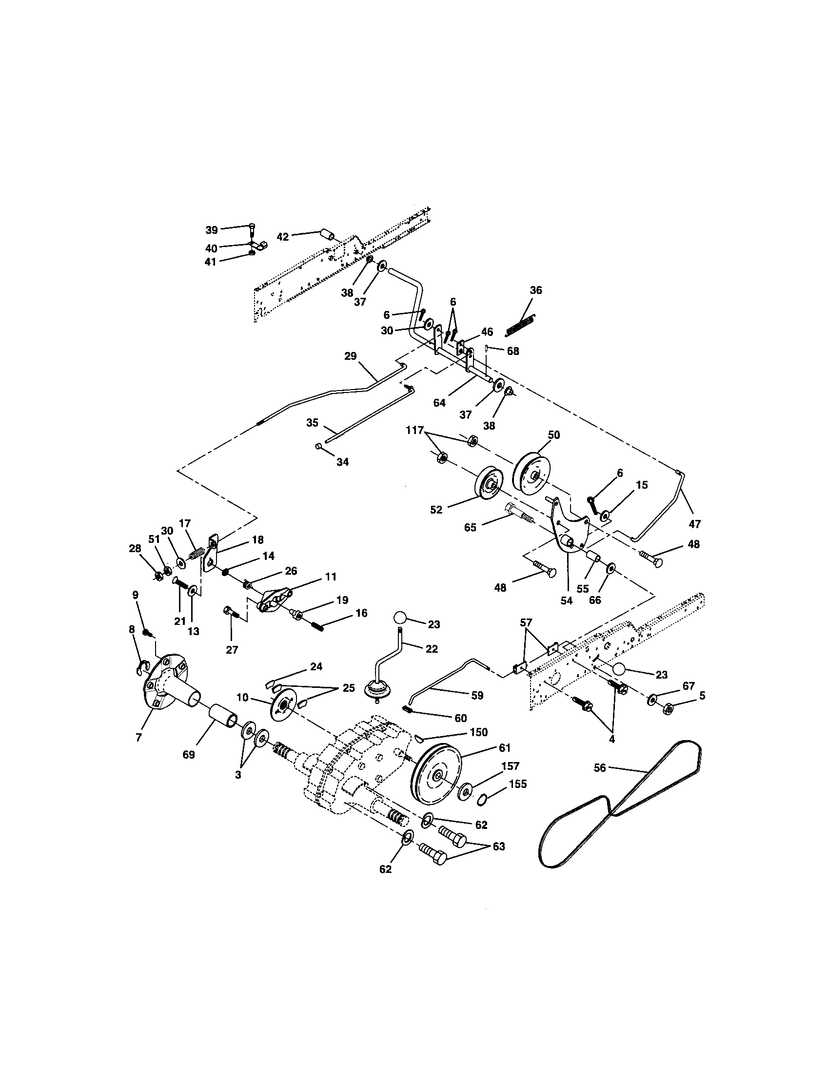 Ground Drive Diagram and Parts List for 917276071  Craftsman Lawn Tractor
