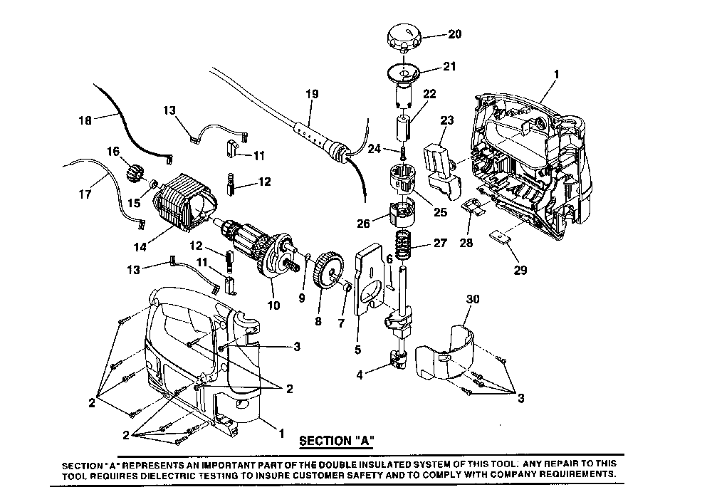 Motor breakdown Diagram and Parts List for 315172030  Craftsman Scroll Saw