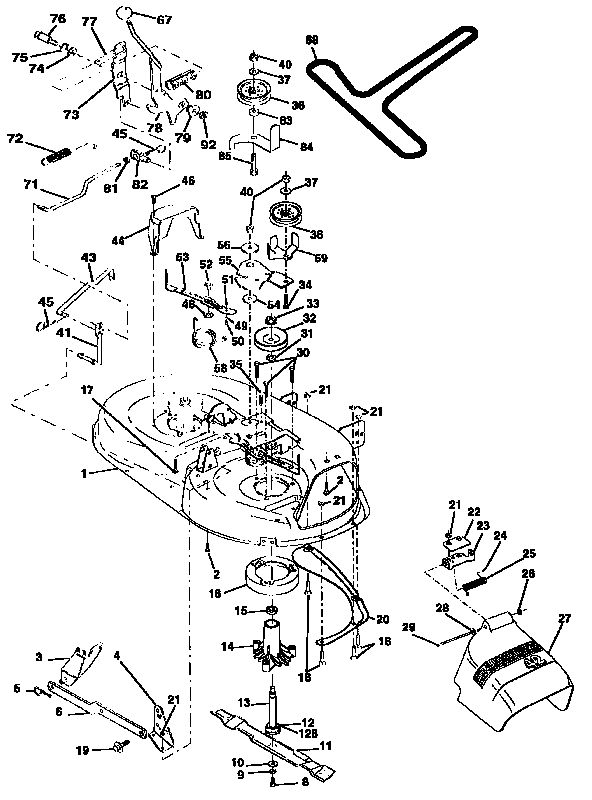Mower Diagram and Parts List for 917258500  Craftsman Lawn Tractor