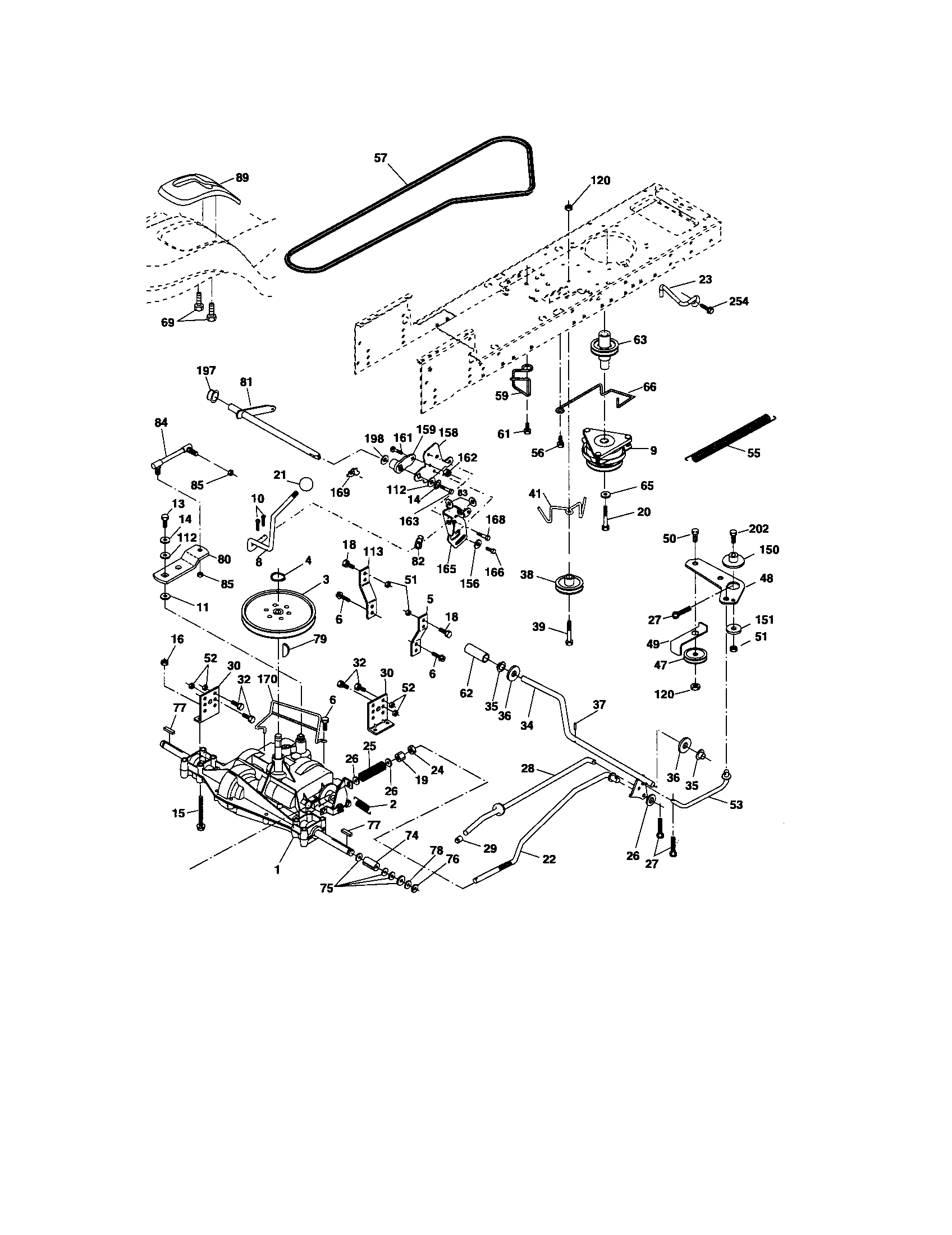 Ground Drive Diagram and Parts List for 917275632  Craftsman Lawn Tractor