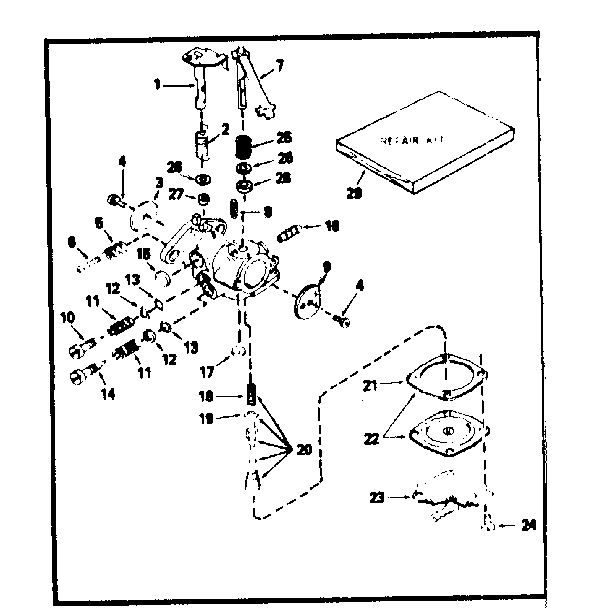 632208 Carburetor Diagram and Parts List for 143751032  Craftsman Engine