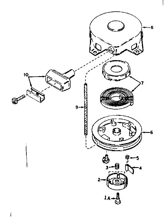 Rewind Starter Diagram and Parts List for 143576172  Craftsman Engine