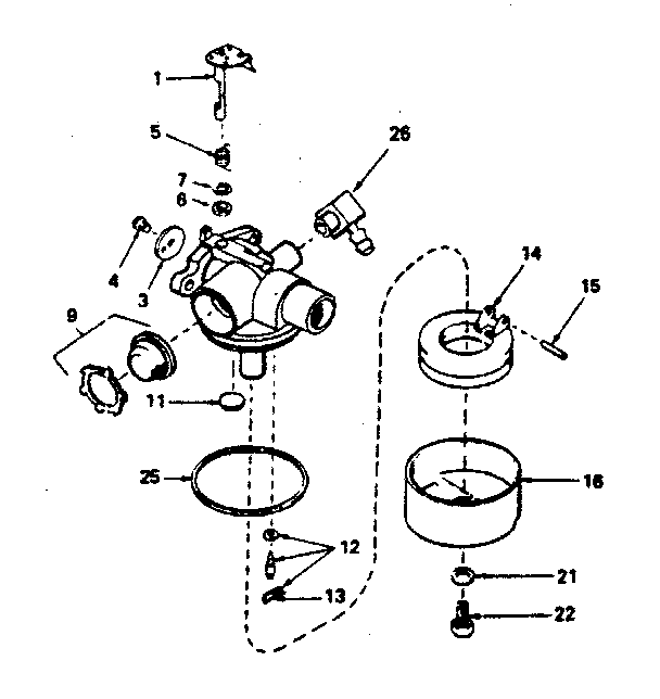 Carburetor No. 632389 Diagram and Parts List for 143374152  Craftsman Engine