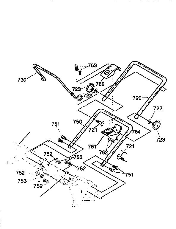 Handle Assembly Diagram and Parts List for 536886770  Craftsman Snow Blower