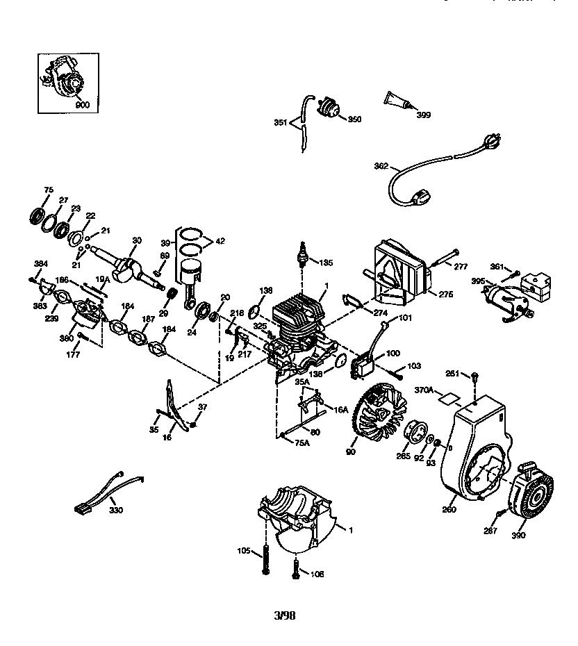 Engine Model: 143.985071 Diagram and Parts List for 143985071  Craftsman Engine