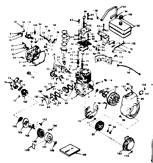 Basic Engine Diagram and Parts List for 143646052  Craftsman Engine