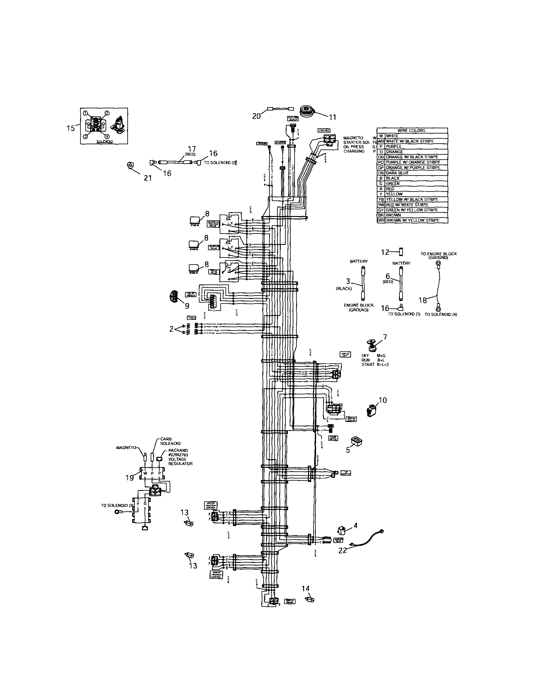 Wire Harness Diagram and Parts List for 12728877  Craftsman Engine