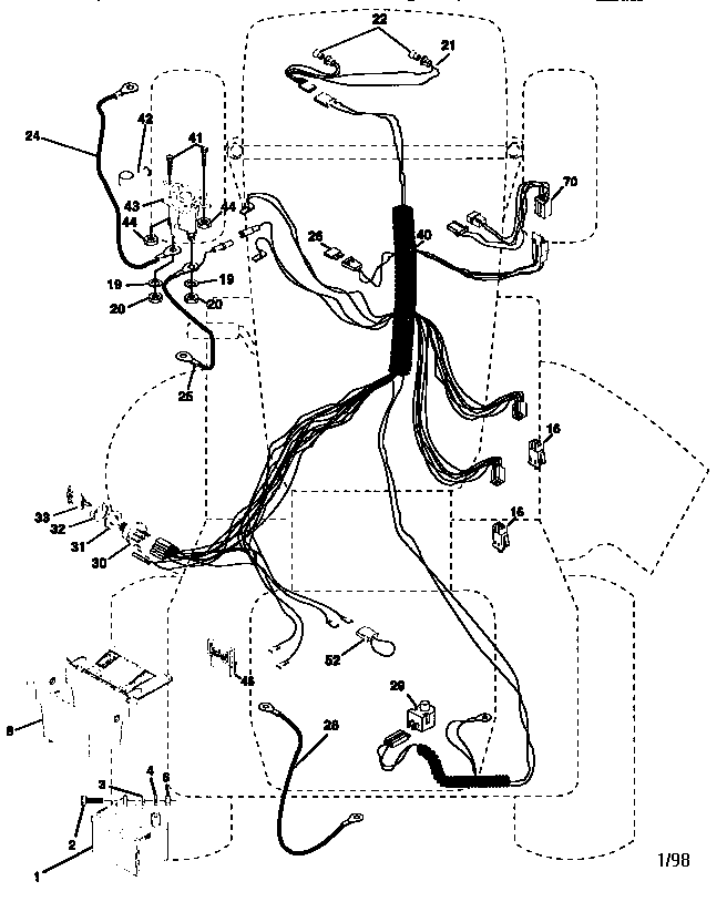 Electrical Diagram and Parts List for 917270621  Craftsman Lawn Tractor