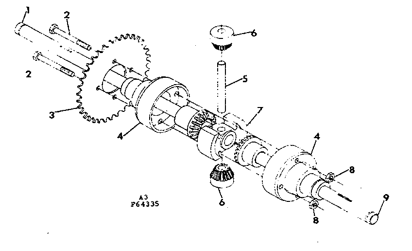 Differential And Axle Assembly Diagram and Parts List for 13164335  Craftsman Lawn Tractor