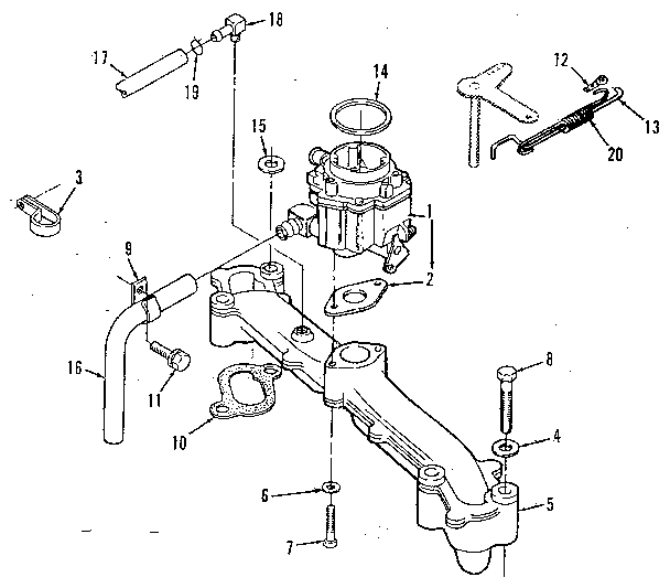 Fuel System Gasoline (down Draft) Diagram and Parts List for 73911054C  Craftsman Engine