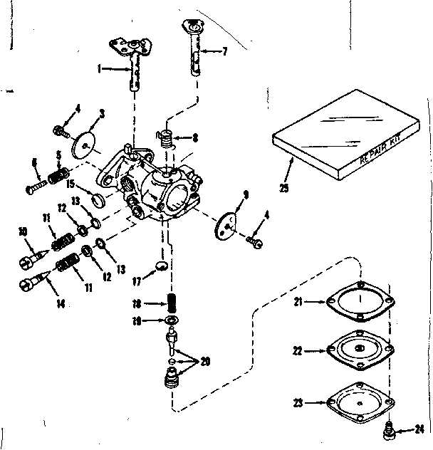 Carburetor No.30119 (power Products) Diagram and Parts List for 143103060  Craftsman Engine