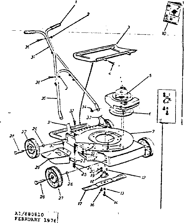 Replacement Parts Diagram and Parts List for 247880800  Craftsman Lawn Mower