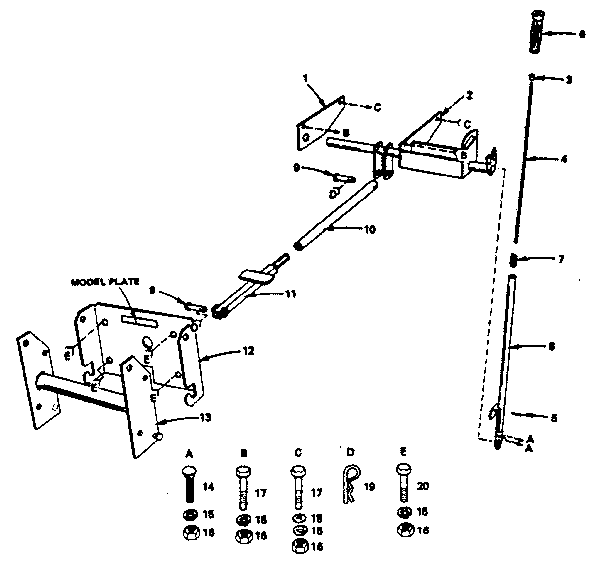 Lift Mechanism - Model Number 486.254030 Diagram and Parts List for 486254020  Craftsman Snow Blower