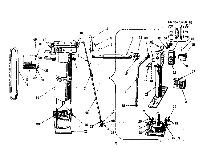 Main Frame Diagram and Parts List for 9175753  Craftsman Lawn Tractor