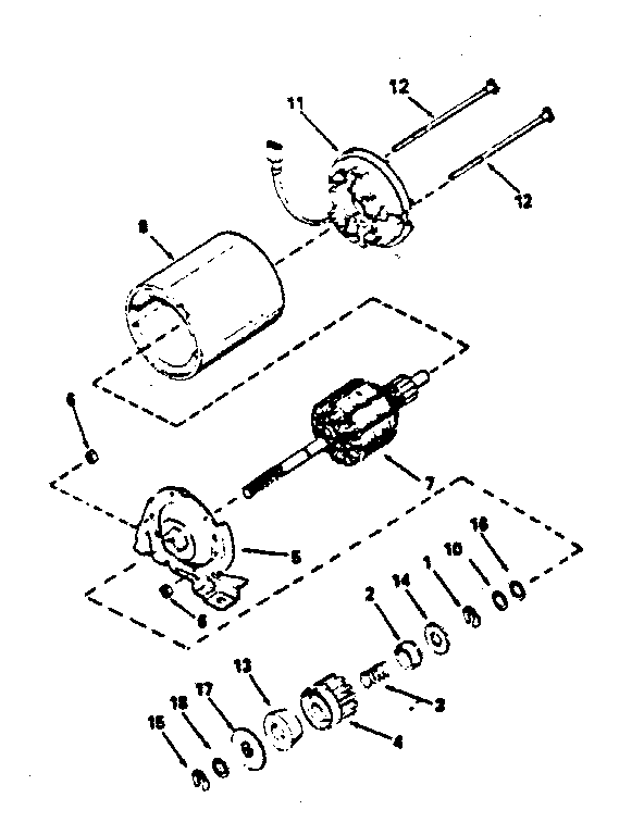 Electric Starter Motor No. 34934 Diagram and Parts List for 143374162  Craftsman Engine