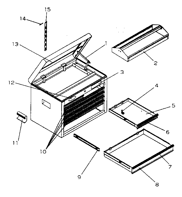 Chest Diagram and Parts List for 706658852  Craftsman Tool Stand & Cart