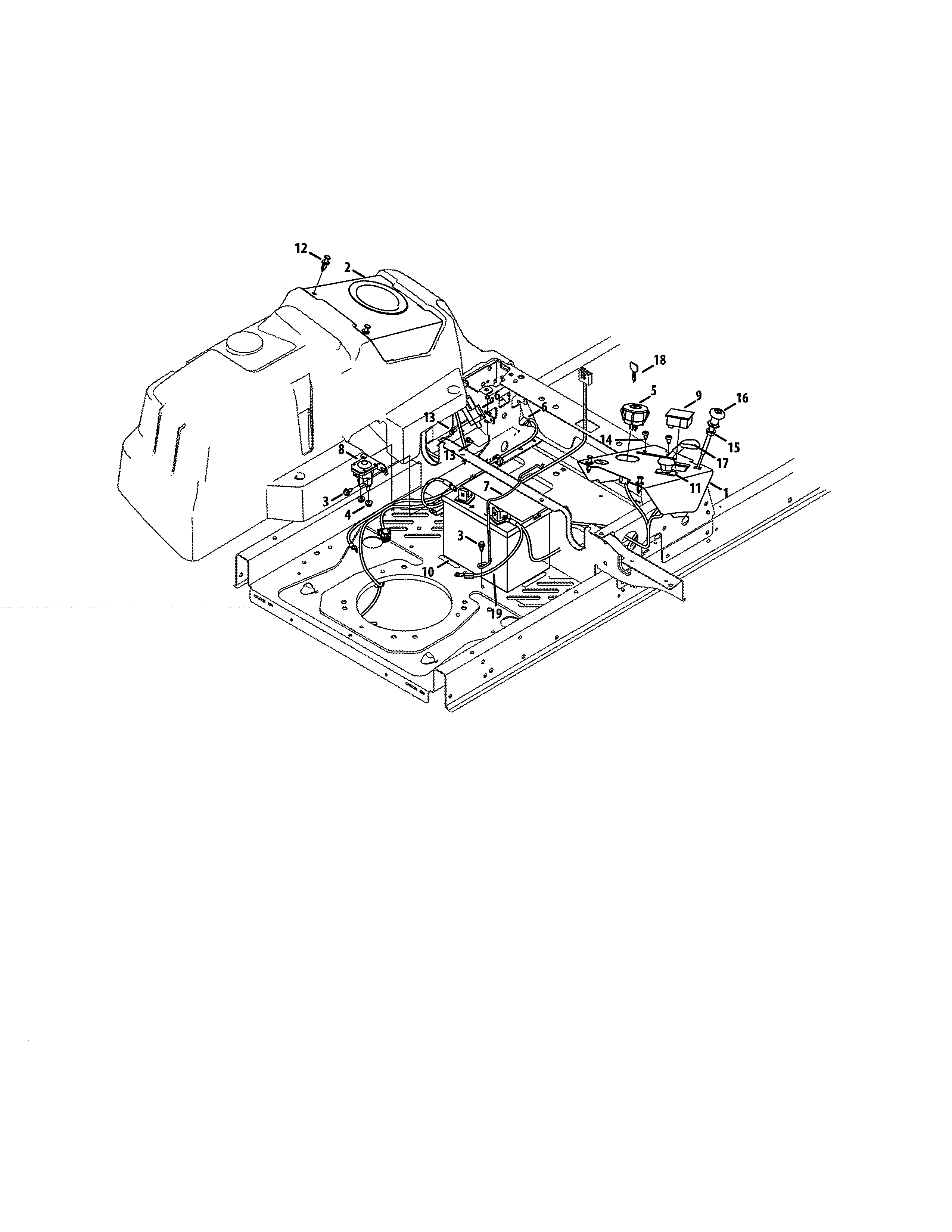 Electric Pto Switch/console Cover Diagram and Parts List for 247270520  Craftsman Engine