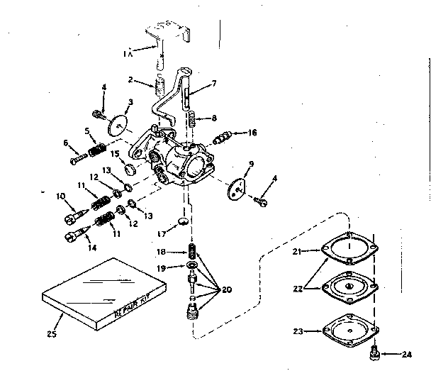 Carburetor No. 630982 Diagram and Parts List for 143571042  Craftsman Engine
