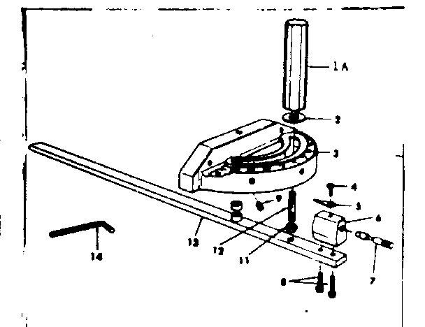 Miter Gauge Assembly Diagram and Parts List for 11329953  Craftsman Power Motor