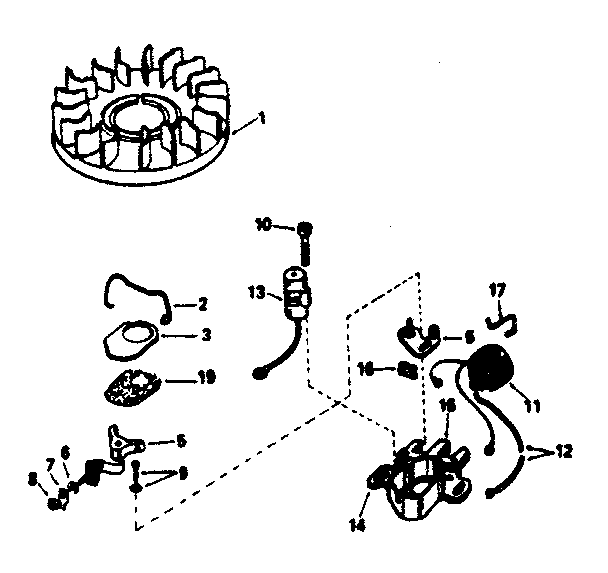 Magneto No. 611038 Diagram and Parts List for 143786142  Craftsman Engine