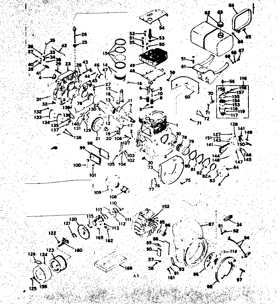 Basic Engine Diagram and Parts List for 143579052  Craftsman Engine